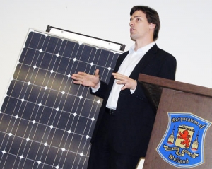 Robert Barkley speaks during a news conference at Welland Civic Square